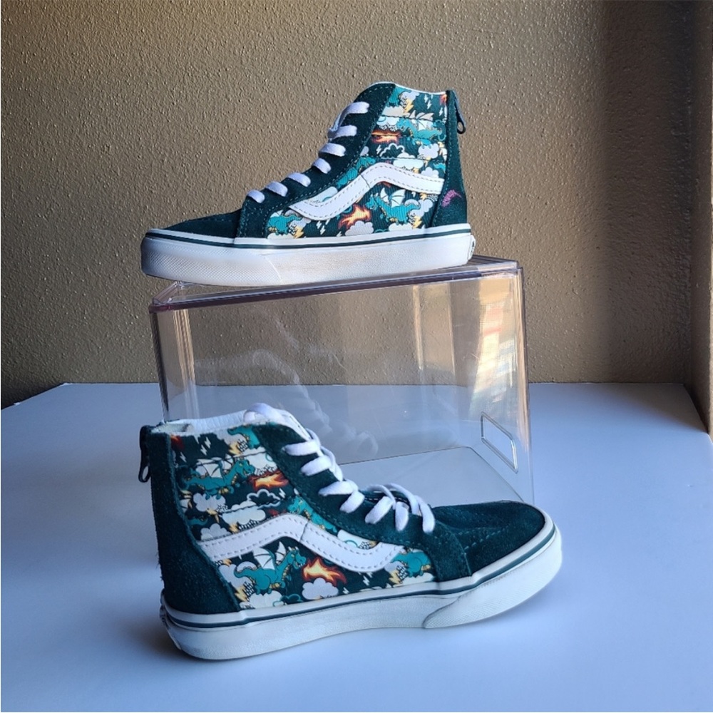 Vans KIDS SK8-HI ZIP SHOE Mythical Glow Deep Teal toddler size 2.5 UY